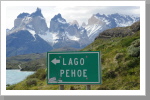 Strassenschild, Torres del Paine N.P.