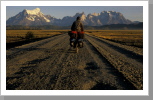 On the road, Torres del Paine Nationalpark, Patagonien On the road, Torres del Paine Nationalpark, Patagonien